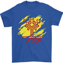 Torn Flag Chuvashia Mens T-Shirt 100% Cotton Royal Blue