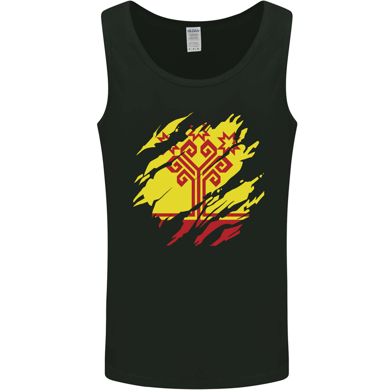 Torn Flag Chuvashia Mens Vest Tank Top Black