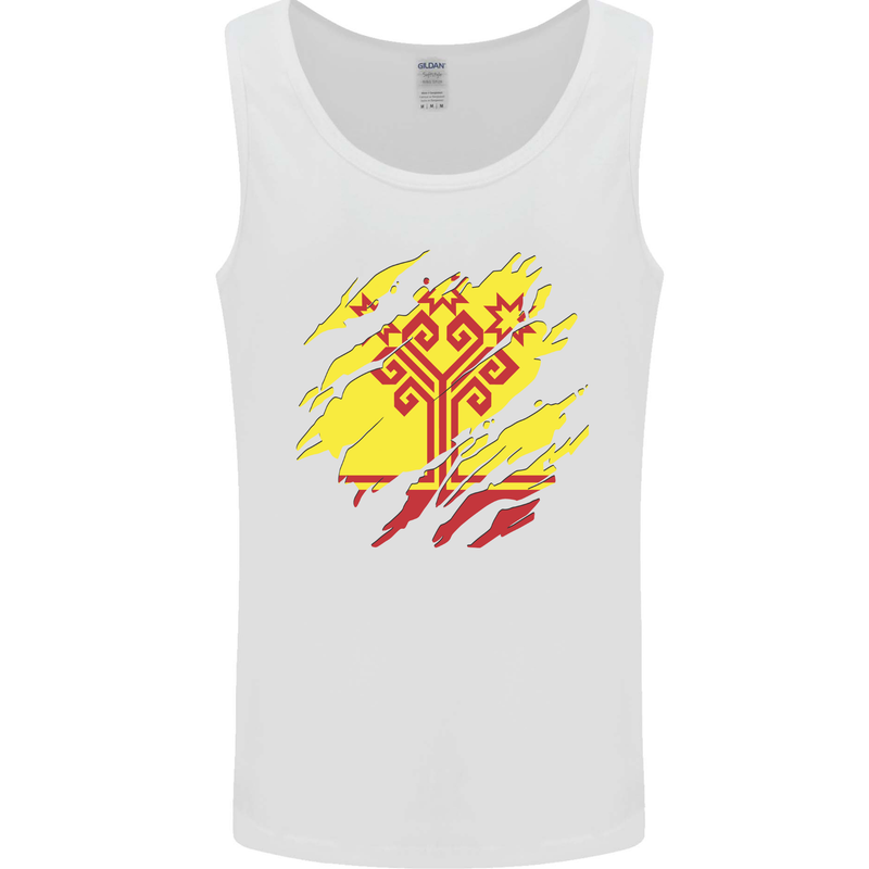 Torn Flag Chuvashia Mens Vest Tank Top White