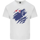 Torn Flag Cook Islands Mens Cotton T-Shirt Tee Top White