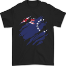 Torn Flag Cook Islands Mens T-Shirt 100% Cotton Black