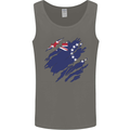 Torn Flag Cook Islands Mens Vest Tank Top Charcoal