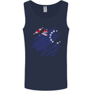 Torn Flag Cook Islands Mens Vest Tank Top Navy Blue