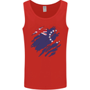 Torn Flag Cook Islands Mens Vest Tank Top Red