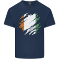 Torn Flag Cote d' Ivoire Mens Cotton T-Shirt Tee Top Navy Blue