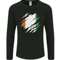 Torn Flag Cote d' Ivoire Mens Long Sleeve T-Shirt Black