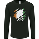 Torn Flag Cote d' Ivoire Mens Long Sleeve T-Shirt Black