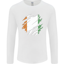 Torn Flag Cote d' Ivoire Mens Long Sleeve T-Shirt White
