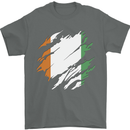 Torn Flag Cote d' Ivoire Mens T-Shirt 100% Cotton Charcoal