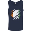 Torn Flag Cote d' Ivoire Mens Vest Tank Top Navy Blue