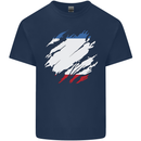 Torn Flag Crimea Mens Cotton T-Shirt Tee Top Navy Blue
