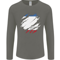 Torn Flag Crimea Mens Long Sleeve T-Shirt Charcoal
