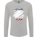 Torn Flag Crimea Mens Long Sleeve T-Shirt Sports Grey
