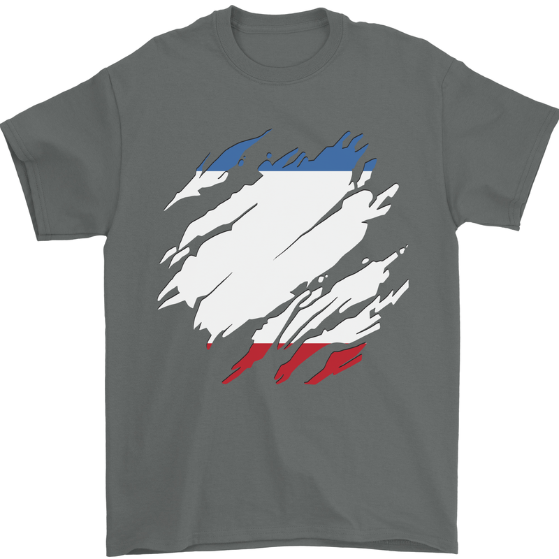 Torn Flag Crimea Mens T-Shirt 100% Cotton Charcoal