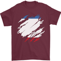 Torn Flag Crimea Mens T-Shirt 100% Cotton Maroon