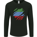 Torn Flag Dagestan Mens Long Sleeve T-Shirt Black