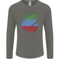 Torn Flag Dagestan Mens Long Sleeve T-Shirt Charcoal