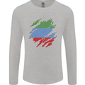 Torn Flag Dagestan Mens Long Sleeve T-Shirt Sports Grey