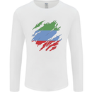 Torn Flag Dagestan Mens Long Sleeve T-Shirt White