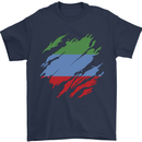 Torn Flag Dagestan Mens T-Shirt 100% Cotton Navy Blue