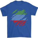 Torn Flag Dagestan Mens T-Shirt 100% Cotton Royal Blue
