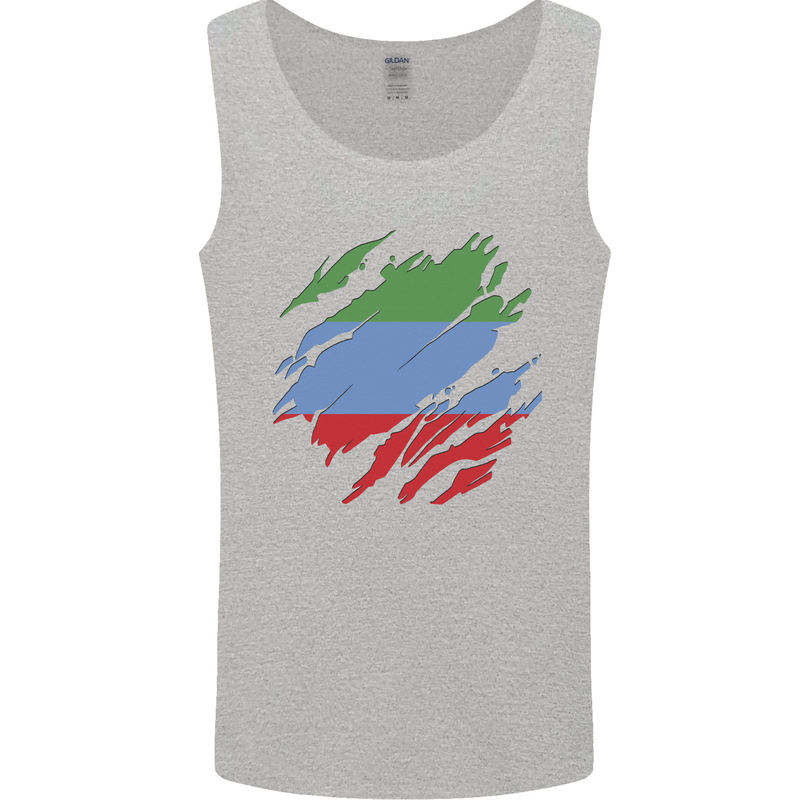 Torn Flag Dagestan Mens Vest Tank Top Sports Grey