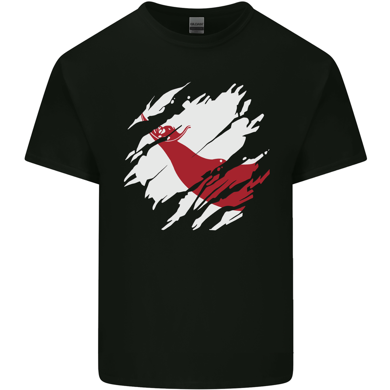 Torn Flag Easter Island Mens Cotton T-Shirt Tee Top Black