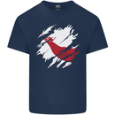 Torn Flag Easter Island Mens Cotton T-Shirt Tee Top Navy Blue