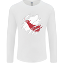 Torn Flag Easter Island Mens Long Sleeve T-Shirt White