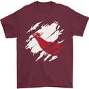 Torn Flag Easter Island Mens T-Shirt 100% Cotton Maroon