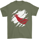 Torn Flag Easter Island Mens T-Shirt 100% Cotton Military Green
