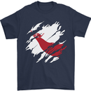 Torn Flag Easter Island Mens T-Shirt 100% Cotton Navy Blue