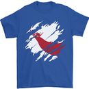 Torn Flag Easter Island Mens T-Shirt 100% Cotton Royal Blue