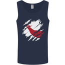 Torn Flag Easter Island Mens Vest Tank Top Navy Blue