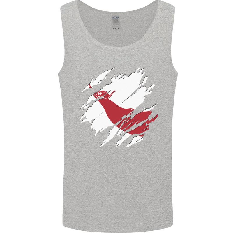 Torn Flag Easter Island Mens Vest Tank Top Sports Grey