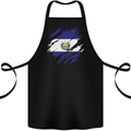Torn Flag El Salvador Cotton Apron 100% Organic Black