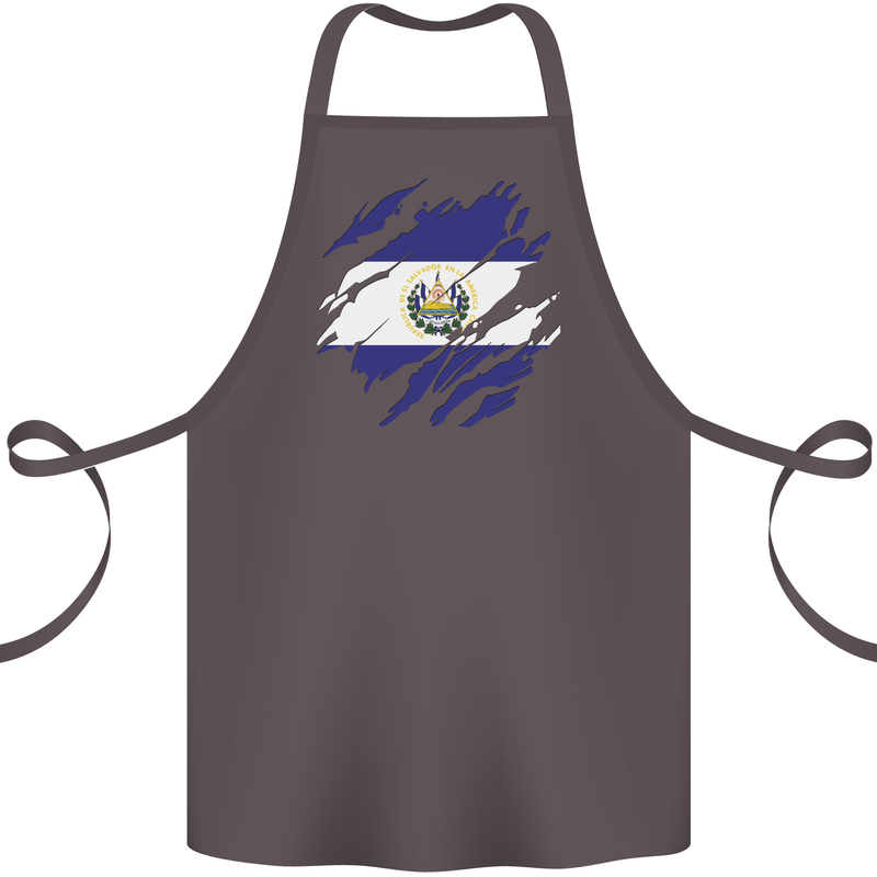 Torn Flag El Salvador Cotton Apron 100% Organic Dark Grey