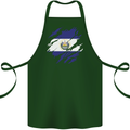 Torn Flag El Salvador Cotton Apron 100% Organic Forest Green