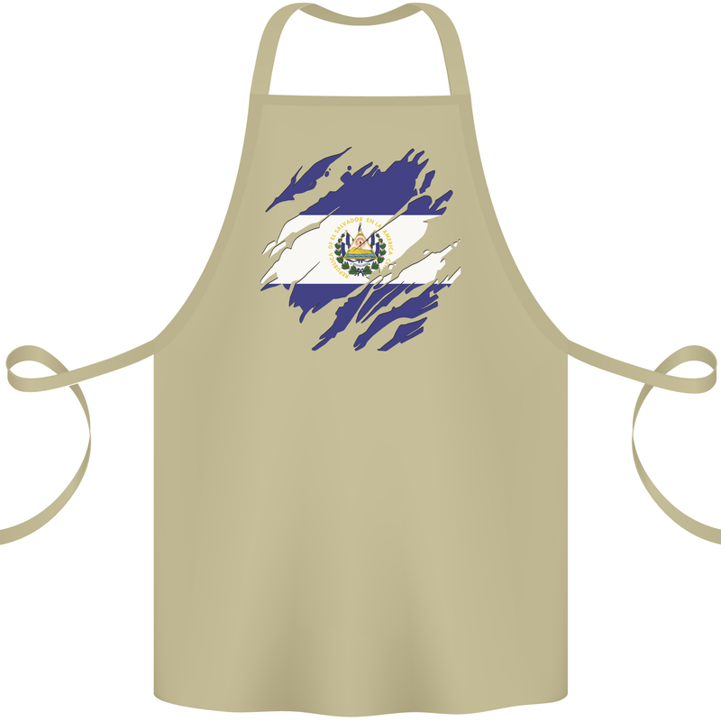 Torn Flag El Salvador Cotton Apron 100% Organic Khaki