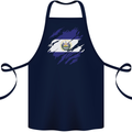 Torn Flag El Salvador Cotton Apron 100% Organic Navy Blue