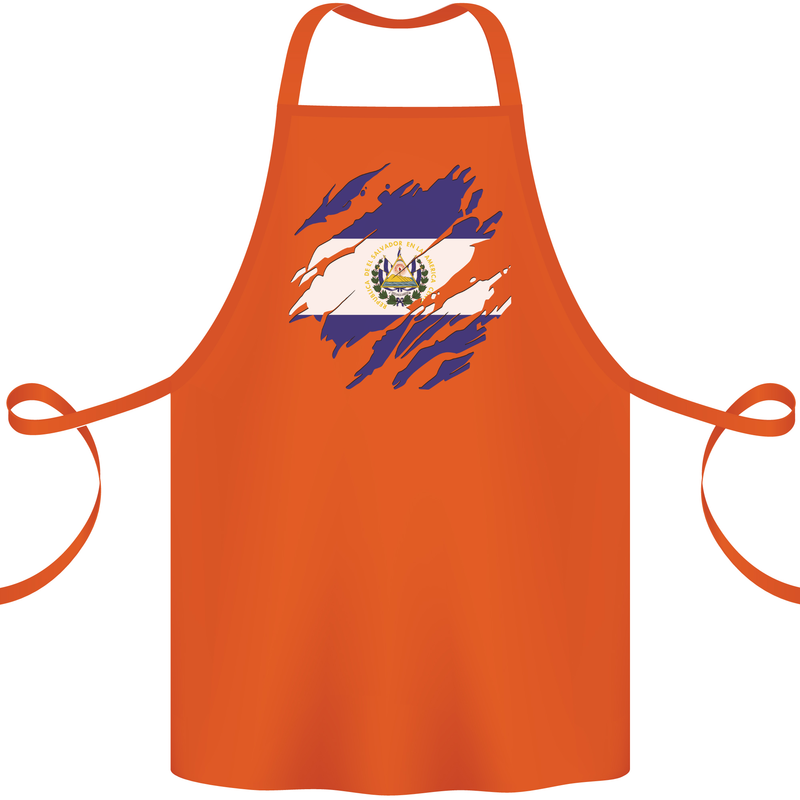 Torn Flag El Salvador Cotton Apron 100% Organic Orange