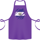 Torn Flag El Salvador Cotton Apron 100% Organic Purple