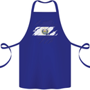 Torn Flag El Salvador Cotton Apron 100% Organic Royal Blue