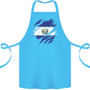 Torn Flag El Salvador Cotton Apron 100% Organic Turquoise
