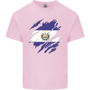 Torn Flag El Salvador Mens Cotton T-Shirt Tee Top Light Pink