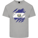 Torn Flag El Salvador Mens Cotton T-Shirt Tee Top Sports Grey