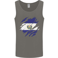Torn Flag El Salvador Mens Vest Tank Top Charcoal