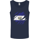 Torn Flag El Salvador Mens Vest Tank Top Navy Blue