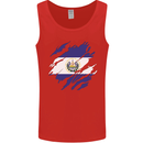 Torn Flag El Salvador Mens Vest Tank Top Red