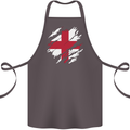 Torn Flag England English Cotton Apron 100% Organic Dark Grey